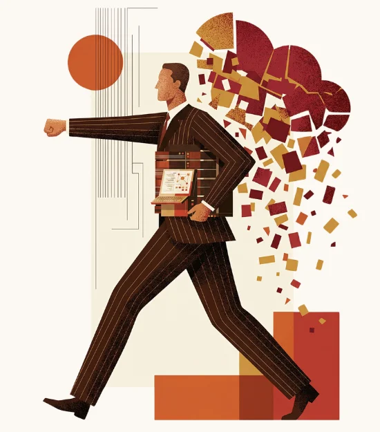 Unternehmer nachdenklich am Laptop